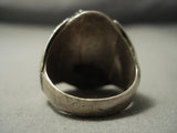 Huge Men's Vintage Navajo Coral Sterling Native American Jewelry Silver Ring Old Pawn-Nativo Arts