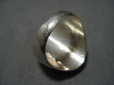 Huge Men's Vintage Navajo Lapis Sterling Silver Native American Jewelry Ring Old-Nativo Arts