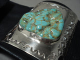Huge Men's Vintage Navajo 'Royston Chunk Turquoise' Native American Jewelry Silver Ketoh Bracelet-Nativo Arts