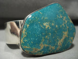 Huge Modernistic Naqvajo Pilot Mntn Turquoise Native American Jewelry Silver Bracelet-Nativo Arts