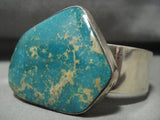 Huge Modernistic Naqvajo Pilot Mntn Turquoise Native American Jewelry Silver Bracelet-Nativo Arts