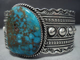 Huge Modernistic Native American Jewelry Navajo Turquose Sterlng Slver Bracelet Cuff-Nativo Arts