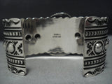 Huge Modernistic Native American Jewelry Navajo Turquose Sterlng Slver Bracelet Cuff-Nativo Arts