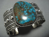 Huge Modernistic Native American Jewelry Navajo Turquose Sterlng Slver Bracelet Cuff-Nativo Arts