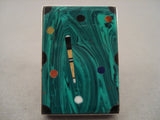 HUGE MODERNISTIC NAVAJO MALACHITE TCORAL LAPIS SILVER RING-Nativo Arts