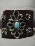 Huge Modernistic Navajo Turquoise Native American Jewelry Silver Ketoh Bracelet-Nativo Arts