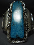 Huge Navajo Blue Diamond Turquoise Sterling Native American Jewelry Silver Bracelet-Nativo Arts
