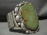 Huge Navajo Green Turquoise Native American Jewelry Silver 107 Gram Bracelet-Nativo Arts