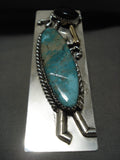 Huge Navajo Kokopelli 'Gold Flute' Turquoise Native American Jewelry Silver Ring-Nativo Arts