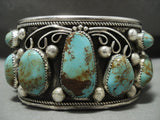 Huge Navajo 'Natural Royston Turquoise' Native American Jewelry Silver Bracelet-Nativo Arts