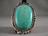 Huge Navajo Royston Turquoise Tso Family Native American Jewelry Silver Ring-Nativo Arts