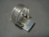 Huge Old Morenci Turquoise Navajo Tom Lowe Native American Jewelry Silver Ring-Nativo Arts