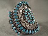 Huge Old Navajo Turquoise Native American Jewelry Silver Vintage Bracelet-Nativo Arts