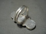 Huge Old Sleeping Beauty Turquoise 'Triple Tier' Native American Jewelry Silver Ring Vintage-Nativo Arts