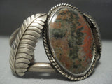 Huge Petrified Wood Vintage Navajo Sterling Native American Jewelry Silver Bracelet-Nativo Arts