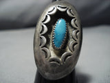 Huge Pillow Cloud Vintage Navajo Sterling Silver Turquoise Native American Jewelry Ring-Nativo Arts