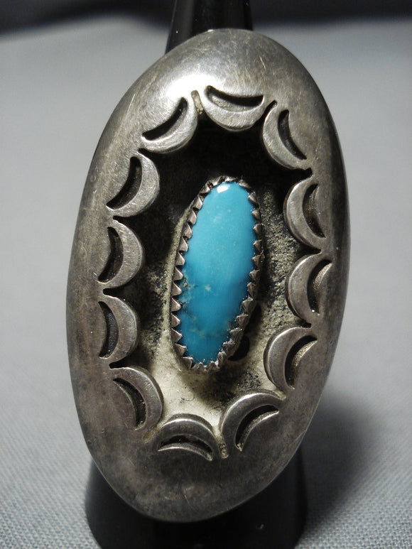 Huge Pillow Cloud Vintage Navajo Sterling Silver Turquoise Native American Jewelry Ring-Nativo Arts