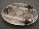 Huge 'Power Of Paw' Vintage Navajo Turquoise Native American Jewelry Silver Buckle-Nativo Arts