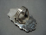 Huge Rare #8 Turquose Vintage Native American Jewelry Navajo Sterling Silver ring old-Nativo Arts