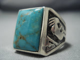 Huge Royston Turquoise Vintage Navajo Sterling Native American Jewelry Silver Ring Old Pawn-Nativo Arts