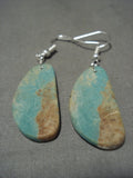 Huge Santo Domingo/ Navajo Royston Turquoise Native American Jewelry Silver Earrings-Nativo Arts