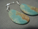 Huge Santo Domingo/ Navajo Royston Turquoise Native American Jewelry Silver Earrings-Nativo Arts