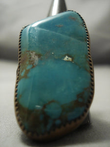 Huge Size 12 Vintage Navajo Royston Turquoise Sterling Native American Jewelry Silver Ring-Nativo Arts
