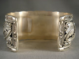 Huge Sleeping Beauty Turquoise Vintage Navajo Native American Jewelry Silver Bracelet-Nativo Arts