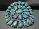 Huge Turquoise Sunrays Navajo Native American Jewelry Silver Ring-Nativo Arts
