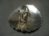 Huge Turquoise Sunrays Navajo Native American Jewelry Silver Ring-Nativo Arts