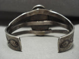 Huge Vintage 1900's Navajo Petrified Wood Native American Jewelry Silver Bracelet Old-Nativo Arts