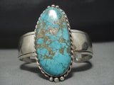 Huge!! Vintage Native American Jewelry Navajo #8 Turquoise Sterling Silver Bracelet Old Cuff-Nativo Arts