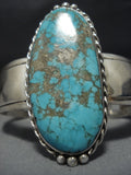 Huge!! Vintage Native American Jewelry Navajo #8 Turquoise Sterling Silver Bracelet Old Cuff-Nativo Arts
