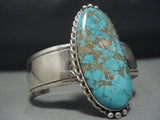 Huge!! Vintage Native American Jewelry Navajo #8 Turquoise Sterling Silver Bracelet Old Cuff-Nativo Arts