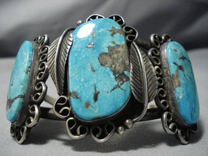 Native American Vintage Turquoise and Mediterranean Coral Cuff Bracelet  with Bear Claw - Cimarron River Company