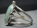 Huge!! Vintage Native American Jewelry Navajo Carico Lake Turquoise Sterling Silver Bracelet Old-Nativo Arts