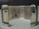 Huge Vintage Native American Jewelry Navajo Domed Turquoise Sterling Silver Cuff Bracelet Old-Nativo Arts
