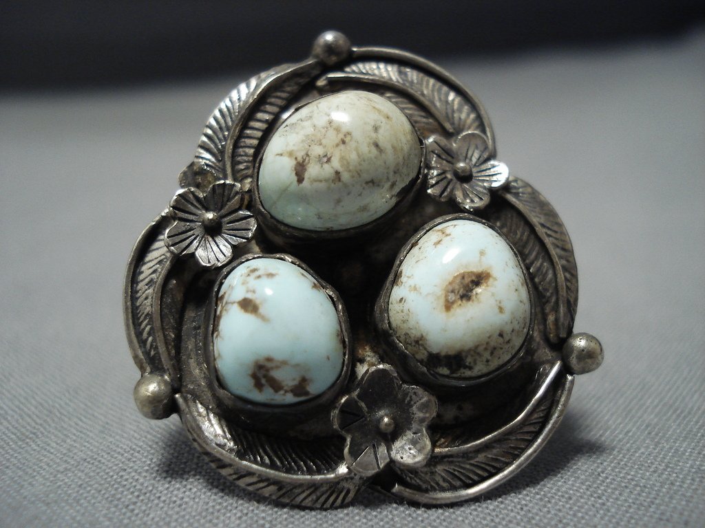 Huge Vintage Native American Jewelry Navajo Dry Creek Turquoise