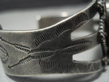 Huge Vintage Native American Jewelry Navajo Early 1900's Green Turquoise Sterling Silver Cuff Bracelet-Nativo Arts