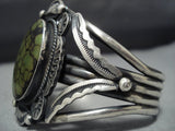 Huge! Vintage Native American Jewelry Navajo Green Spider Turquoise Sterling Silver Bracelet Old-Nativo Arts