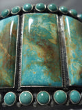 Huge Vintage Native American Jewelry Navajo Green Turquoise Sterling Silver Bracelet-Nativo Arts