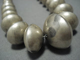 Huge!! Vintage Native American Jewelry Navajo Hand Pounded Sterling Silver Necklace Old Jewelry-Nativo Arts