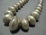 Huge!! Vintage Native American Jewelry Navajo Hand Pounded Sterling Silver Necklace Old Jewelry-Nativo Arts