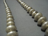 Huge!! Vintage Native American Jewelry Navajo Hand Pounded Sterling Silver Necklace Old Jewelry-Nativo Arts
