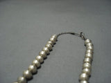 Huge!! Vintage Native American Jewelry Navajo Hand Pounded Sterling Silver Necklace Old Jewelry-Nativo Arts