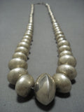 Huge!! Vintage Native American Jewelry Navajo Hand Pounded Sterling Silver Necklace Old Jewelry-Nativo Arts