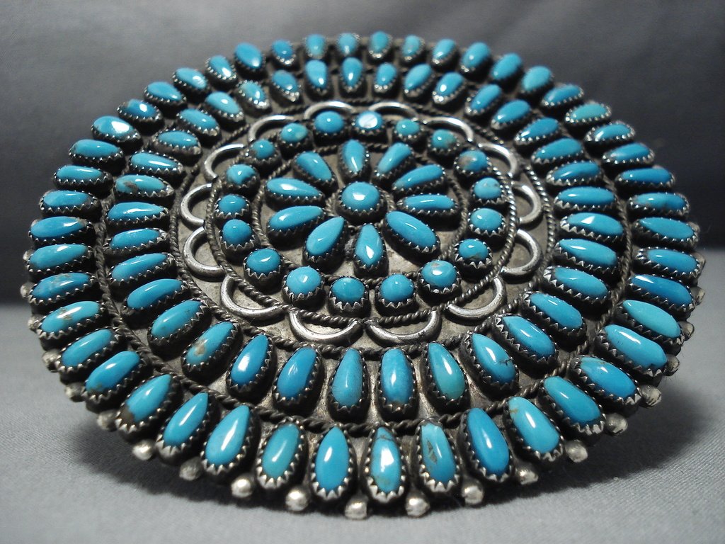 Huge Vintage Native American Jewelry Navajo Heavy Turquoise
