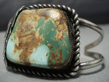 Huge Vintage Native American Jewelry Navajo Natural Royston Turquoise Sterling Silver Bracelet Old-Nativo Arts