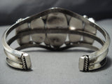 Huge Vintage Native American Jewelry Navajo Rare Number 8 Turquoise Sterling Silver Bracelet Old-Nativo Arts