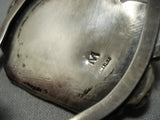 Huge Vintage Native American Jewelry Navajo Rare Turquoise Sterling Silver Cuff Bracelet-Nativo Arts
